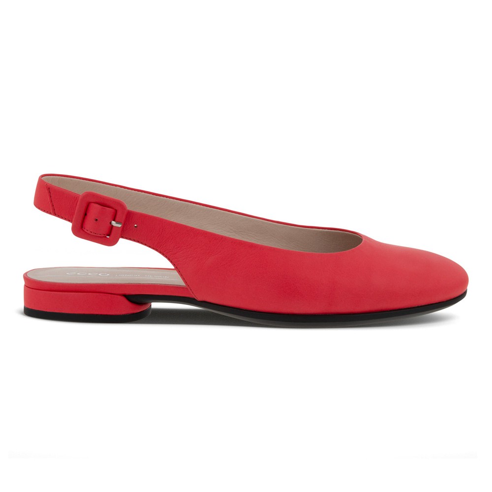 Zapatos De Vestir Mujer - ECCO Anine Sling-Back Flats - Rojos - HIB372540